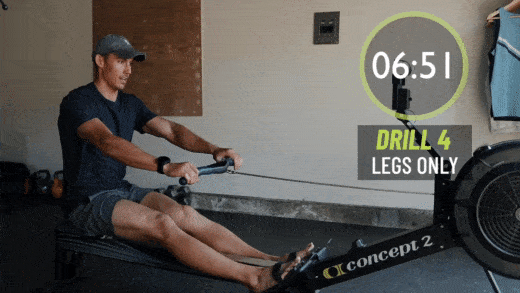 Rowing machine leg isolations