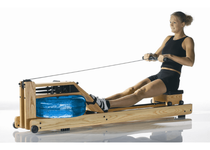 woman on water rower