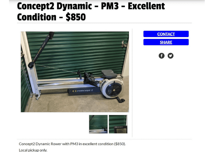 Row2k Concept 2 rower